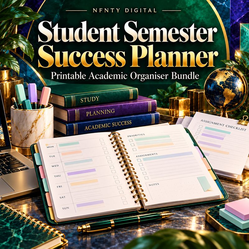 Student Semester Success Planner — Printable Academic Organiser Bundle