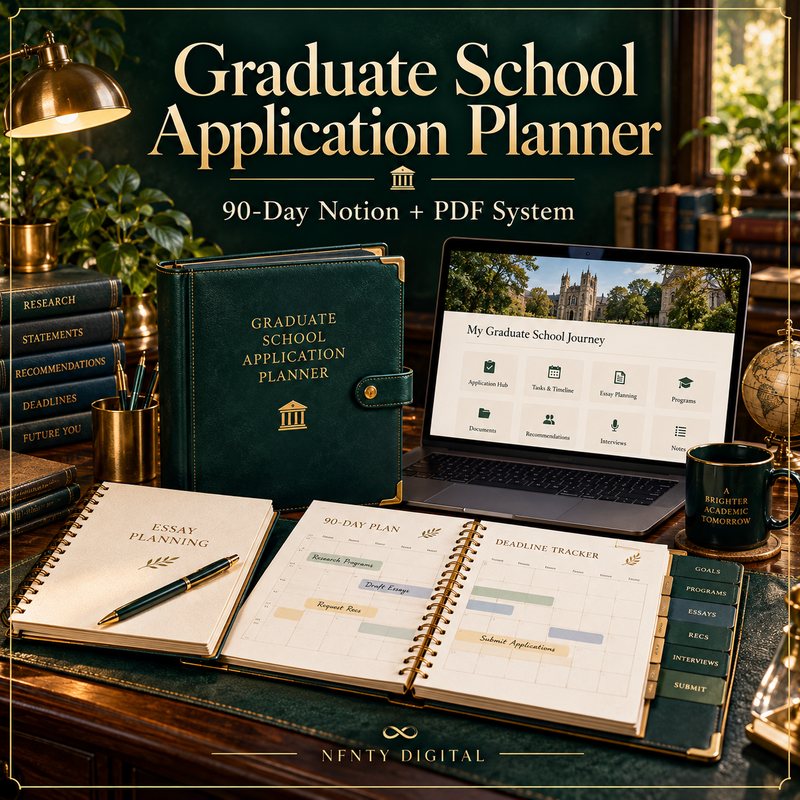 Graduate School Application Planner — 90-Day Notion + PDF System