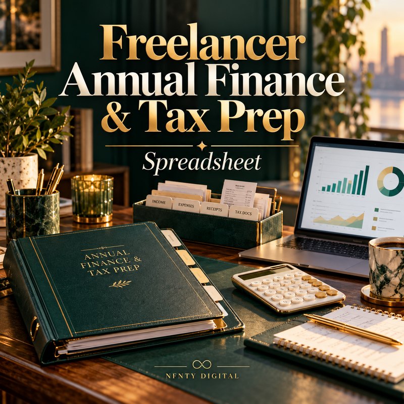 Freelancer Annual Finance & Tax Prep Spreadsheet