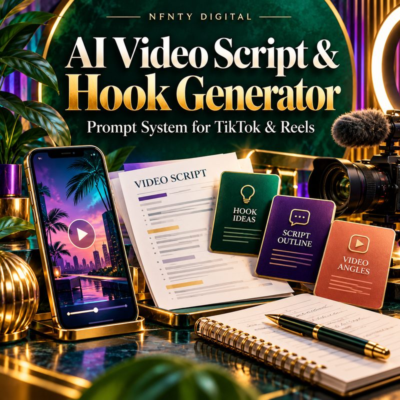 AI Video Script & Hook Generator Prompt System for TikTok & Reels