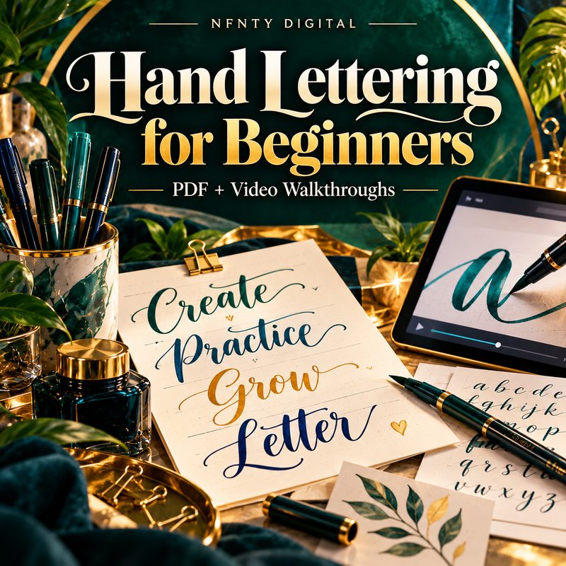 Hobbyist Skill-Building Micro-Course: Hand Lettering for Beginners (PDF + Video Walkthroughs)