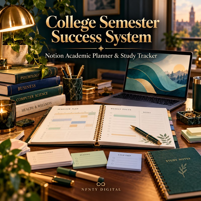 College Student Semester Success System — Notion Academic Planner & Study Tracker