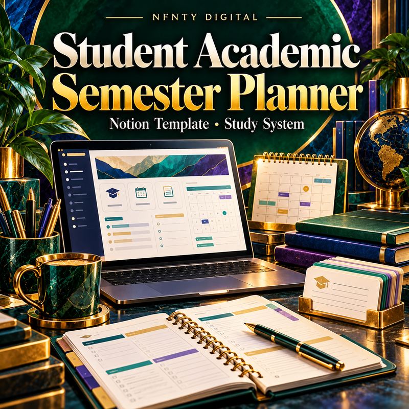Student Academic Semester Planner & Study System (Notion Template)