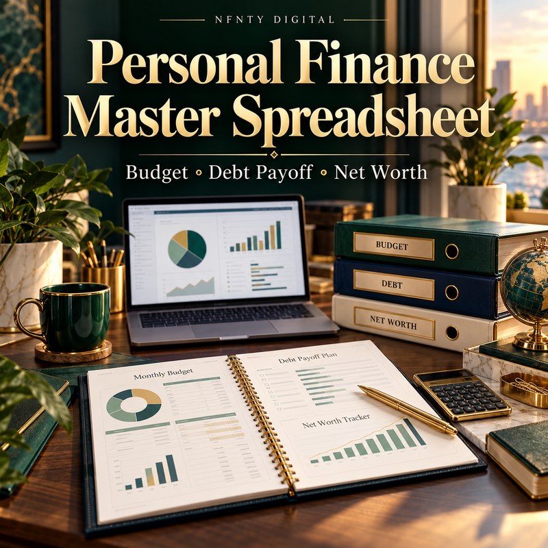 Personal Finance Master Spreadsheet — Lifetime Budget, Debt Payoff & Net Worth Tracker