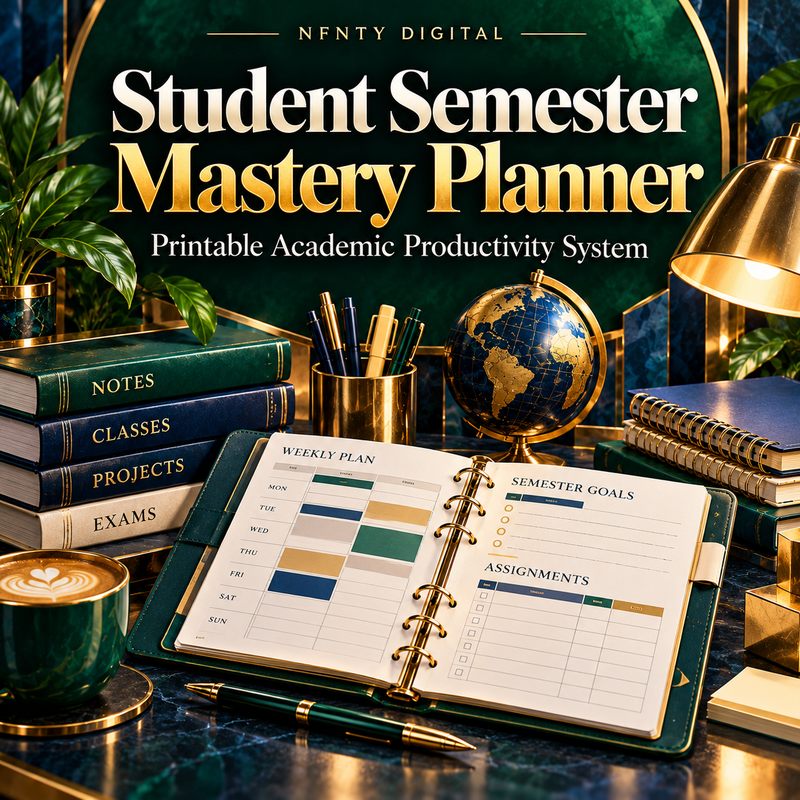 Student Semester Mastery Planner — Printable Academic Productivity System