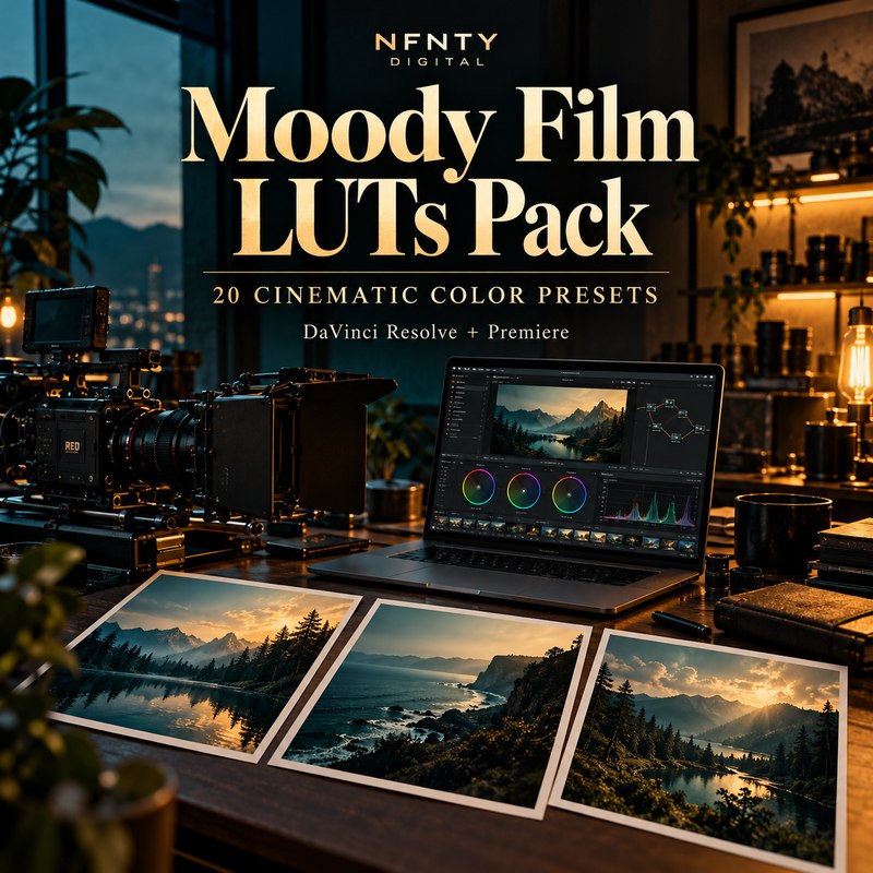Moody Film LUTs Pack — 20 Cinematic Color Presets for DaVinci Resolve & Premiere